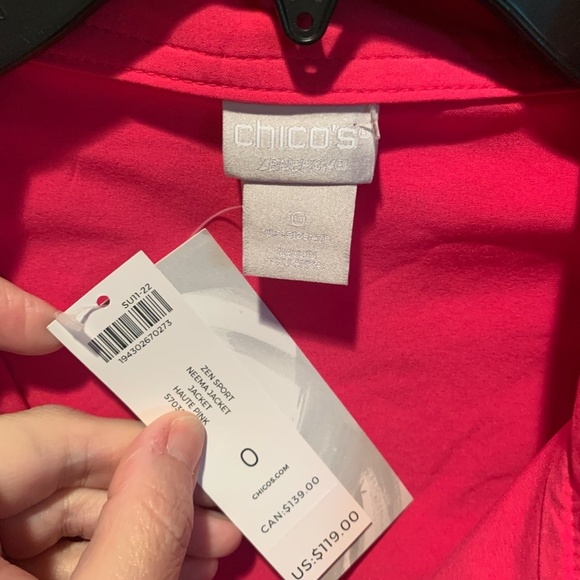 Chico's Zenergy Neema Jacket in Haute Pink Chico's Size 0 US Small NWT - Picture 4 of 7